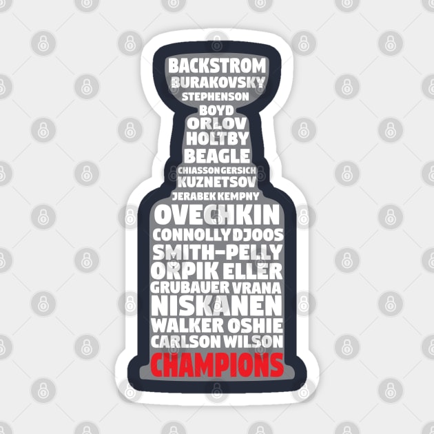 CAPS - Stanley Cup with Team Sticker by mymainmandeebo